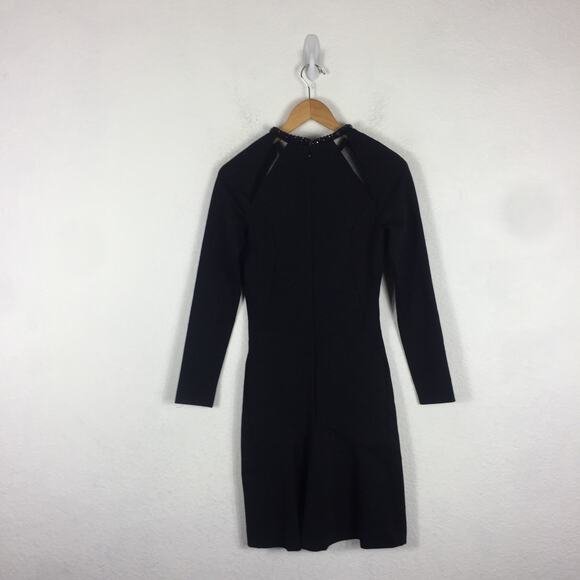 Stella McCartney Black Embellished Neck Mesh Insert Knee Length Dress Size 44 - Picture 12 of 13